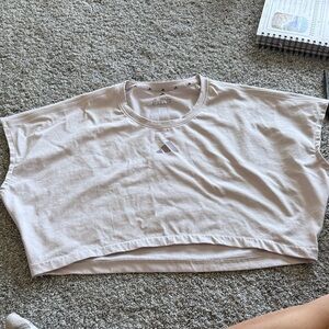 adidas Cropped Tee in Pale Pink